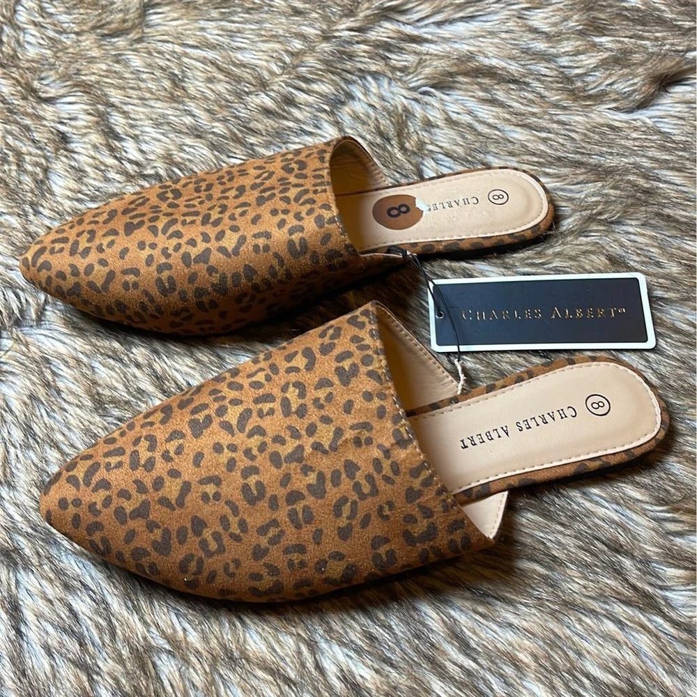 NWT Charles Albert Leopard flats